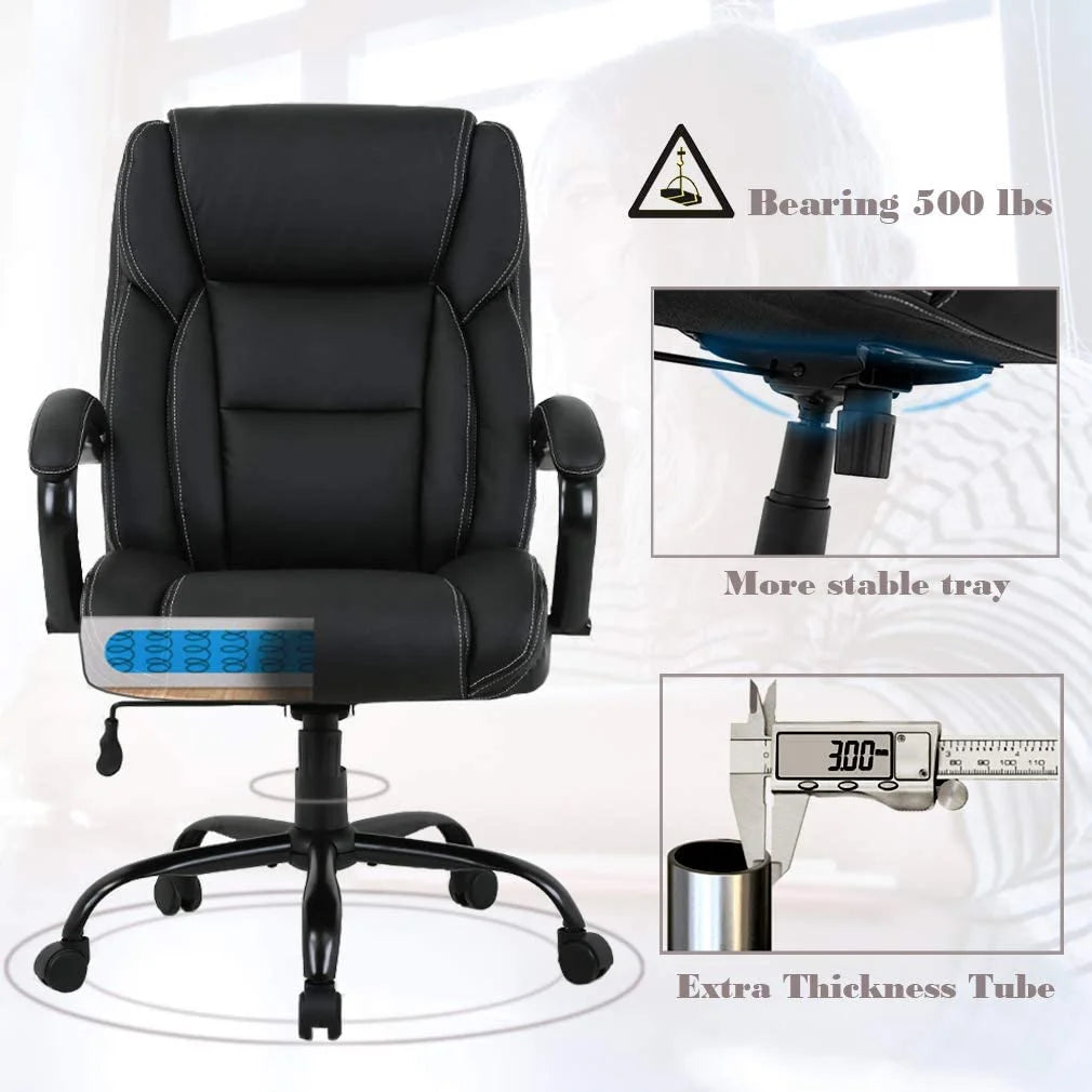 Black High Back Ergonomic Computer Chair with Lumbar Support U38486