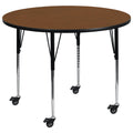 Mobile 48'' Round Oak Laminate Activity Table J70470