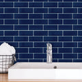 Blue Peel and Stick Backsplash Tile Stickers 48pcs N573283