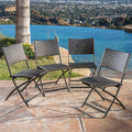 Brown Wicker Patio Folding Chairs 4 Count Z207004