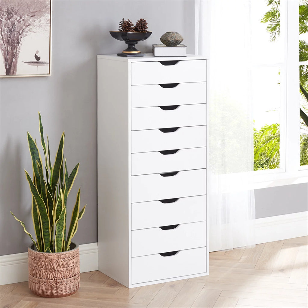 White 5 Drawer Storage Cabinet with Shelf K57533
