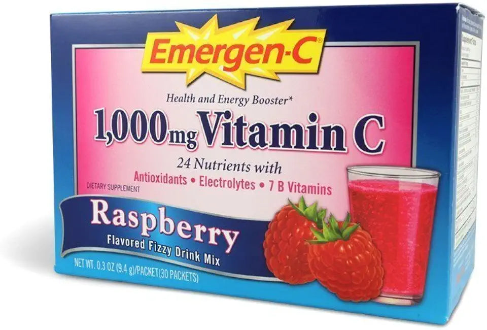 Raspberry Vitamin Drink Mix 1000 Mg 30 Packet 3 Packs D523