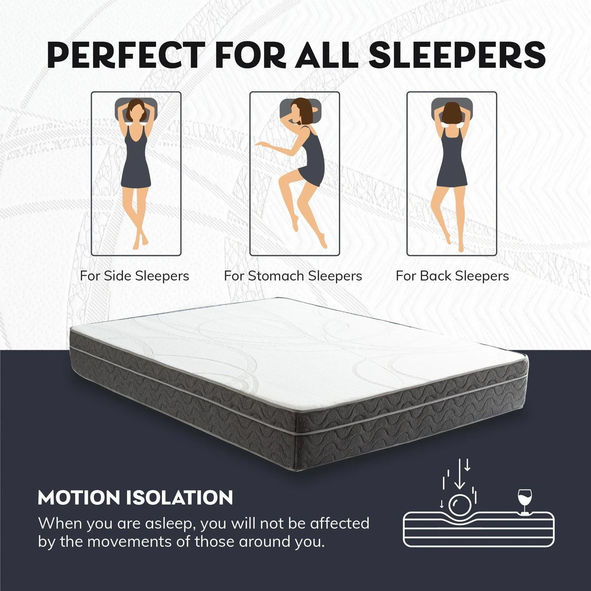 Full Size Gel Memory Foam Pocket Spring Hybrid Mattress C624