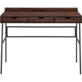 Industrial Wood 3-Drawer Computer Desk, Dark Walnut V50097