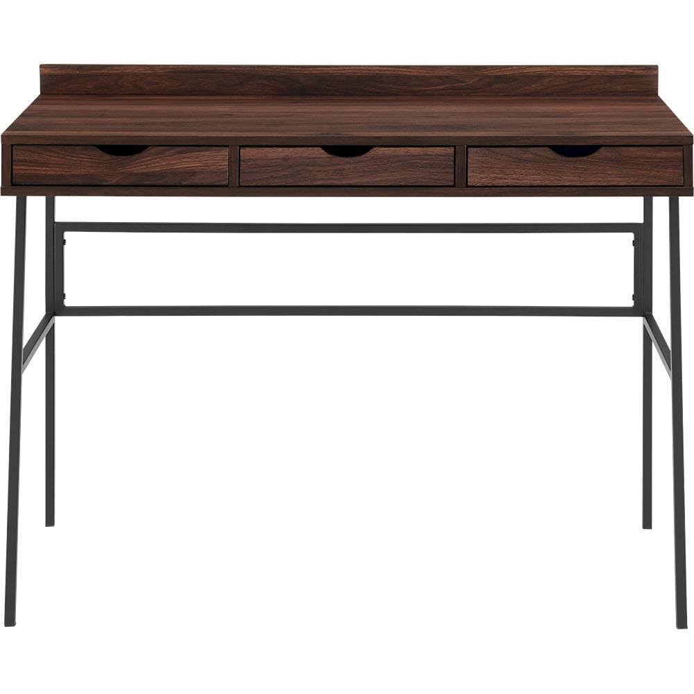 Industrial Wood 3-Drawer Computer Desk, Dark Walnut V50097