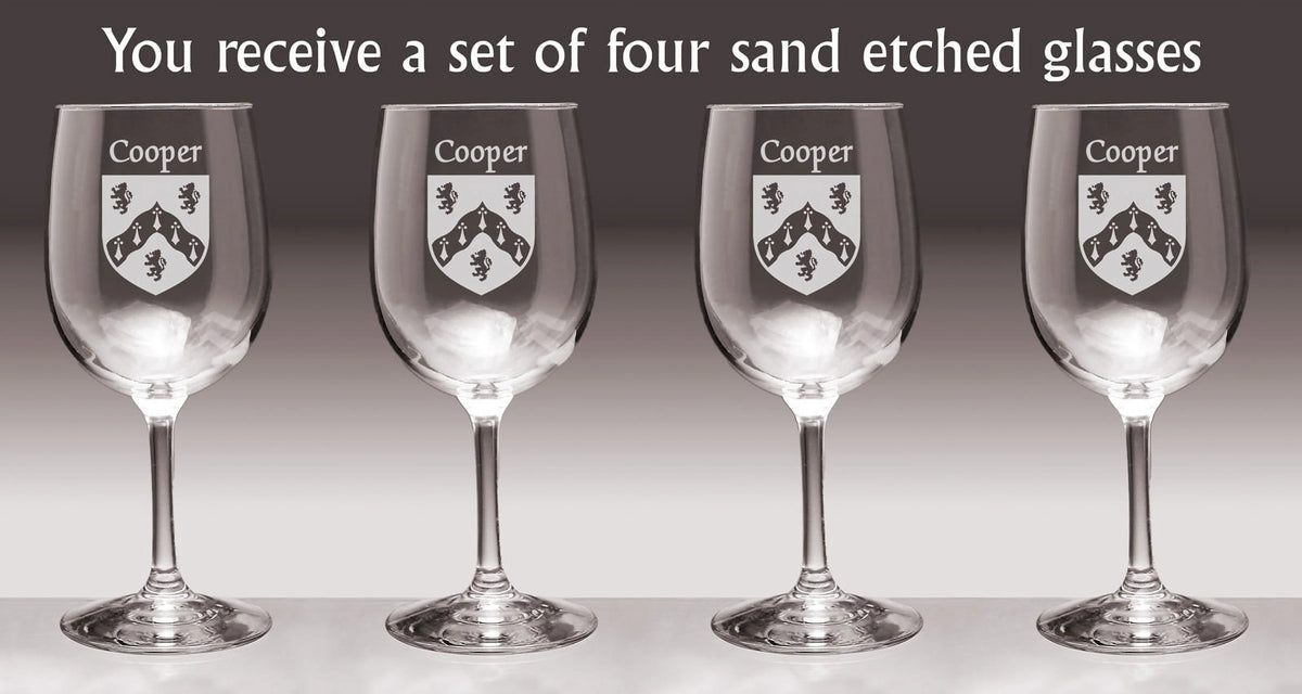 Irish Coat of Arms Wine Glasses Set of 4 Y82437