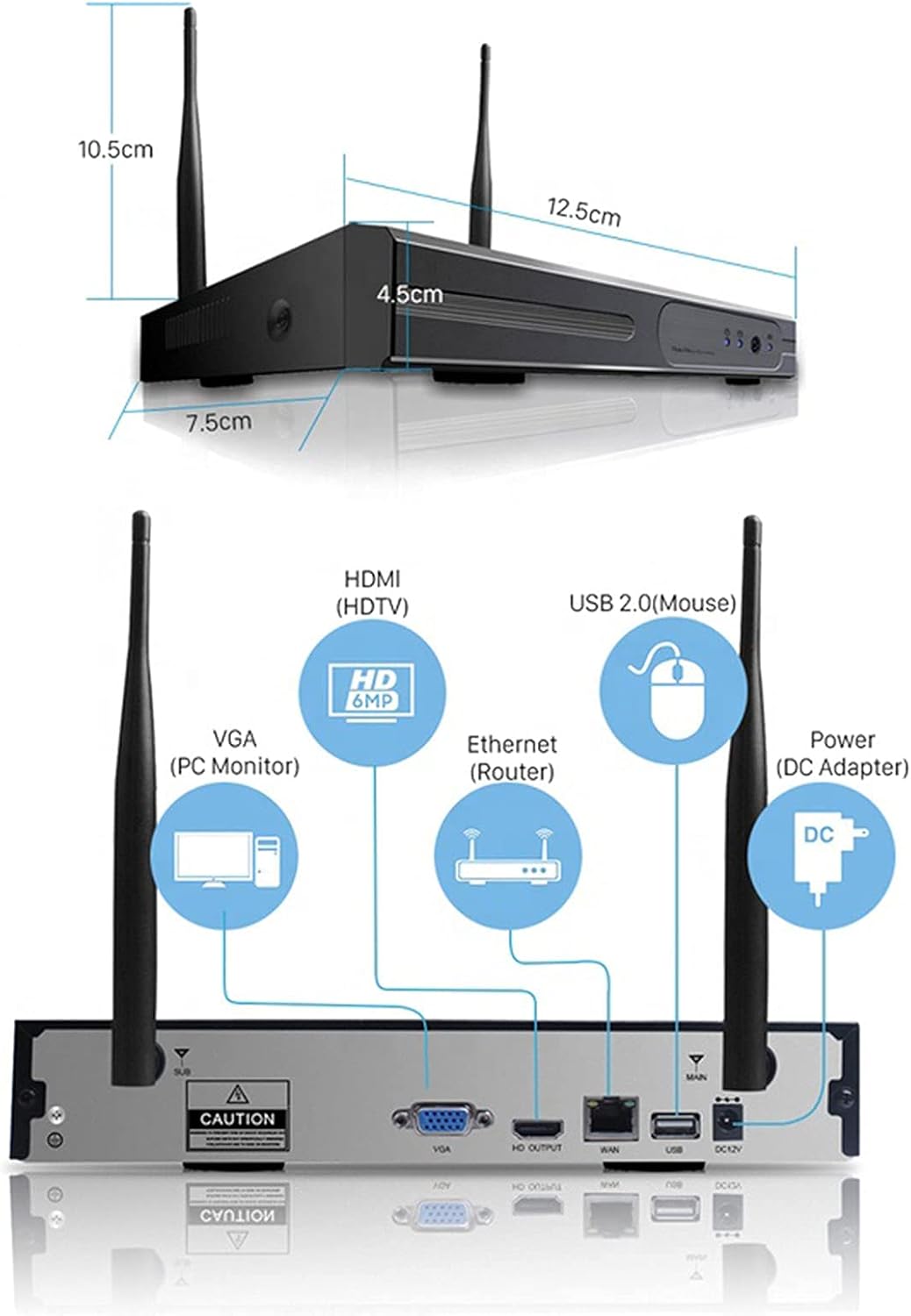 8 Channel 2MP Night Vision Security Camera System with DVR X333798