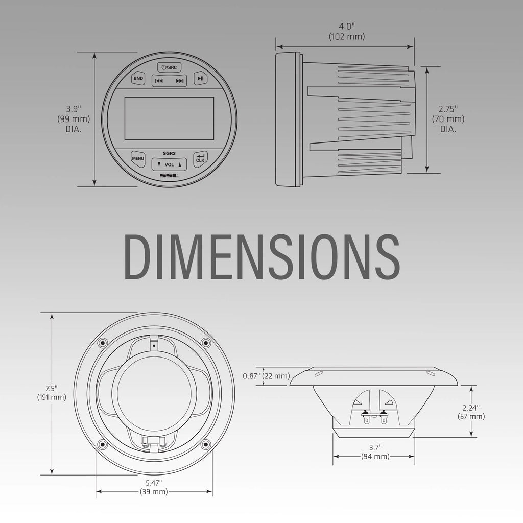 Marine Stereo System Speaker Audio Package R669986
