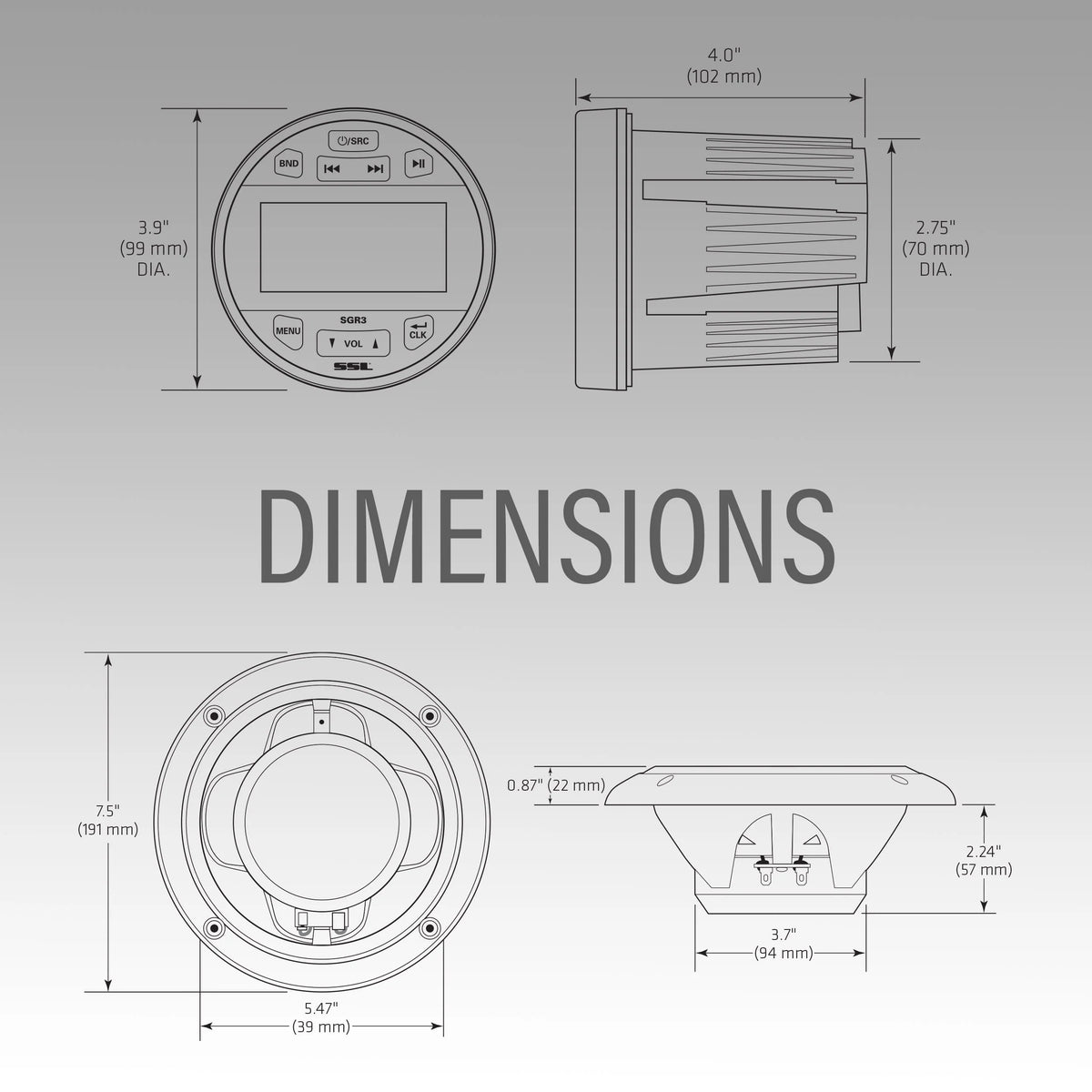 Marine Stereo System Speaker Audio Package R669986