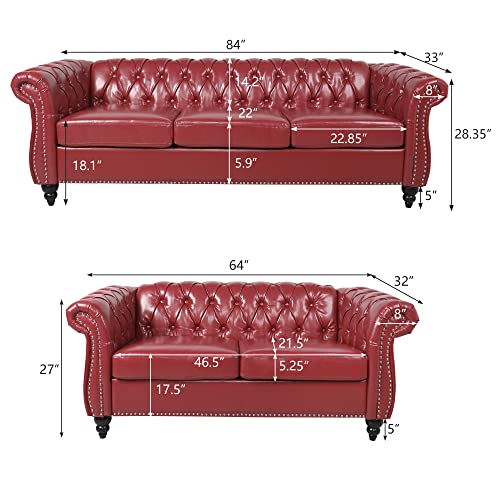 Green Velvet Chesterfield Sofa and Club Chair Set I411464