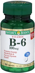 Vitamin B-6 100 mg Tablets 100 Tablets (Pack of 3) U662