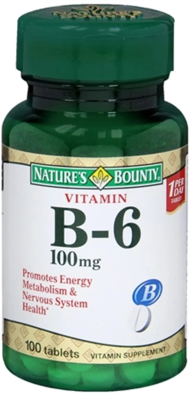 Vitamin B-6 100 mg Tablets 100 Tablets (Pack of 3) U662