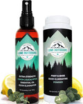 Natural Shoe Deodorizer Spray and Foot Powder Bundle Z9531