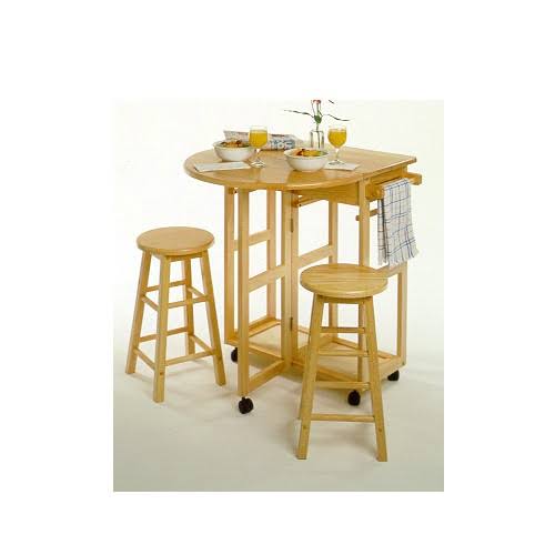 Drop Leaf Breakfast Bar with Stools W464671