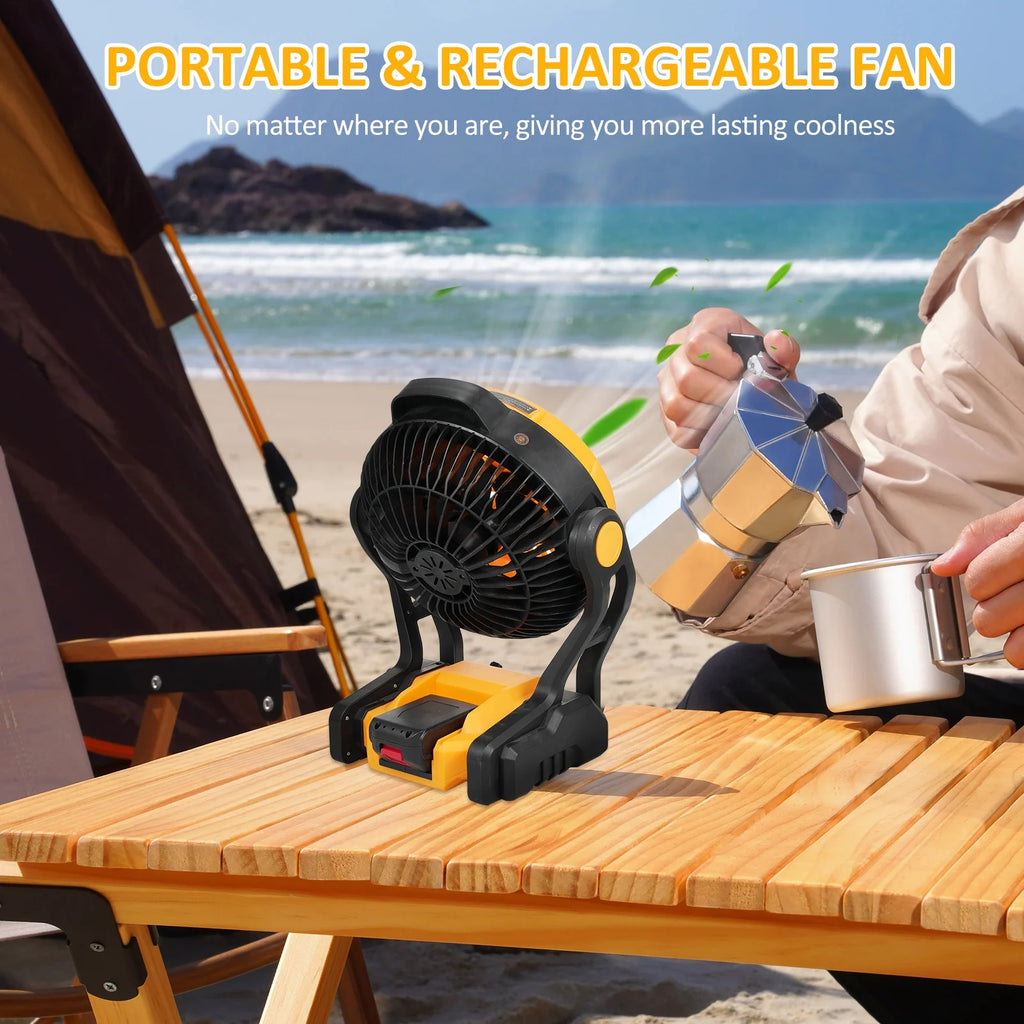Rechargeable 8 Inch Camping Fan with LED Lantern U452701