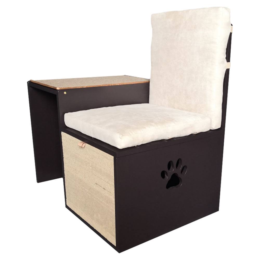 Brown Cat Walk Love Seat with Scratching Posts and Storage A692833