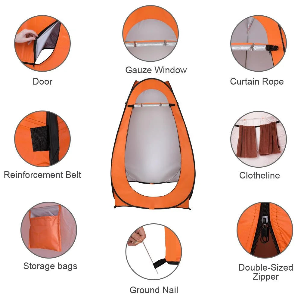 Orange Pop Up Privacy Tent for Camping E6618