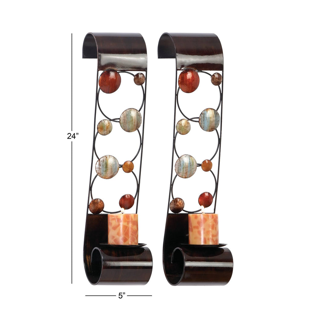 Set of 2 Metal Candle Sconce F4862
