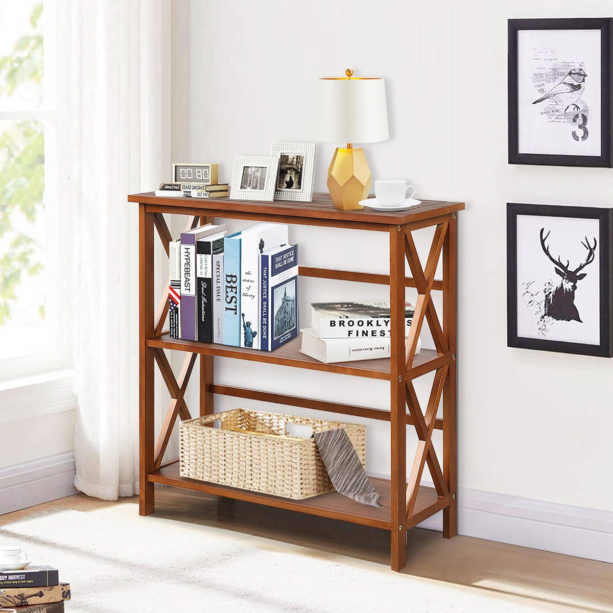 3-Tier Wooden Open Shelf Bookcase L742
