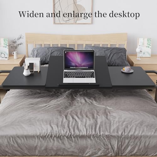 Adjustable Height Black Overbed Table with Wheels N285690