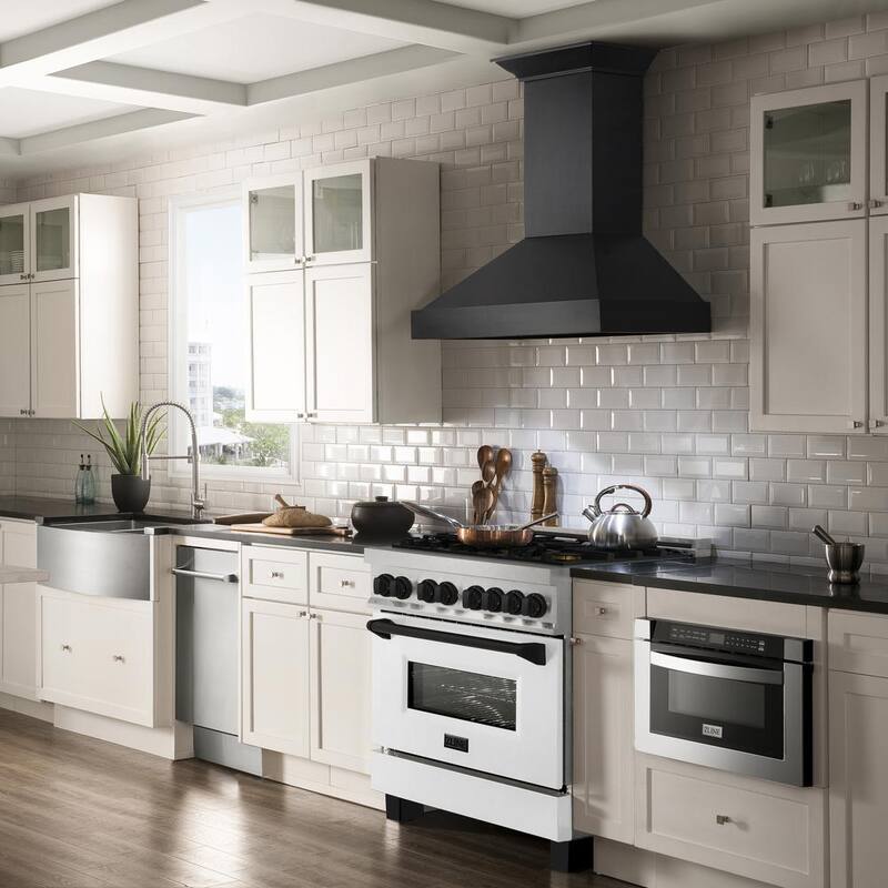 36 in. 6 Burner Dual Fuel Range in Stainless Steel, White Matte and Matte Black L748463