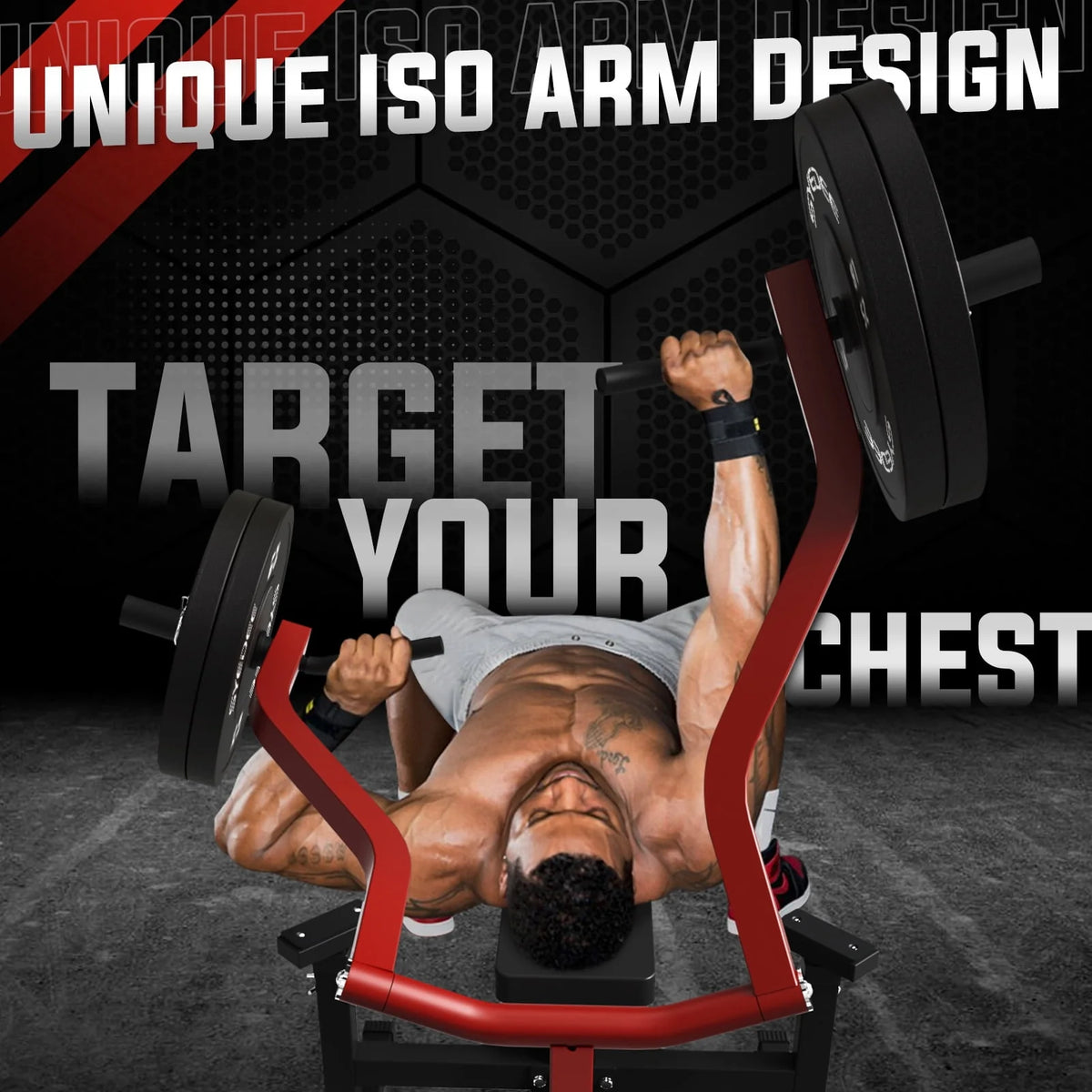1250LBS Chest Press Machine with Converging Arms U586903