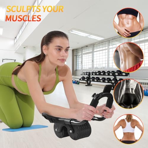 Ab Roller Wheel with Timer & Knee Mat, Elbow Support C6815
