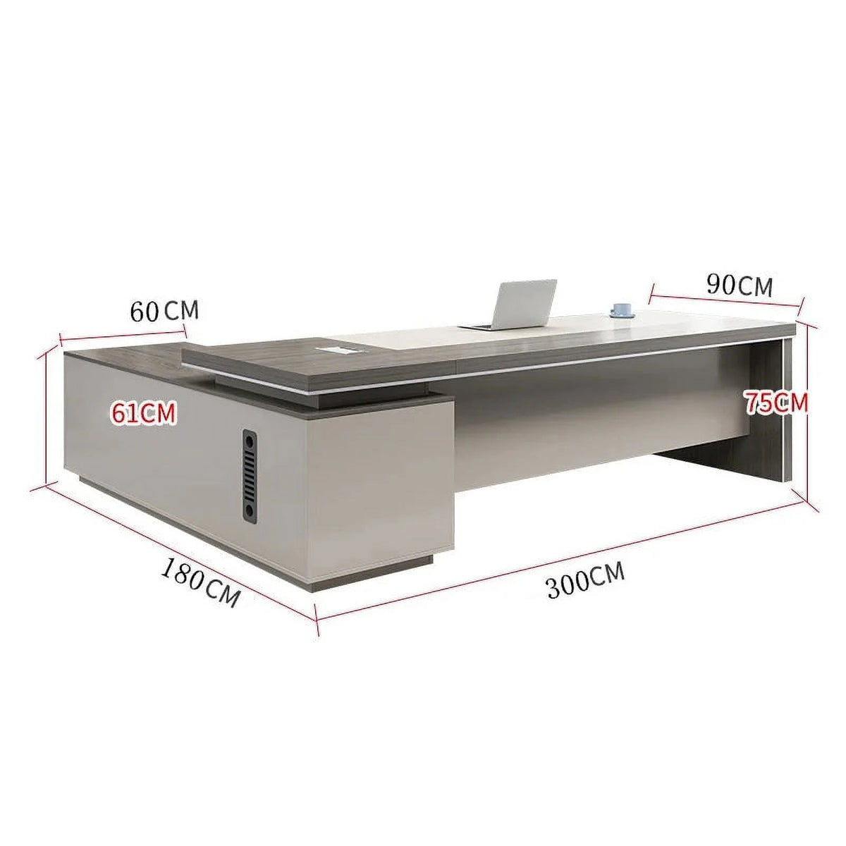 L Shape Computer Desk Table Melamine P481960