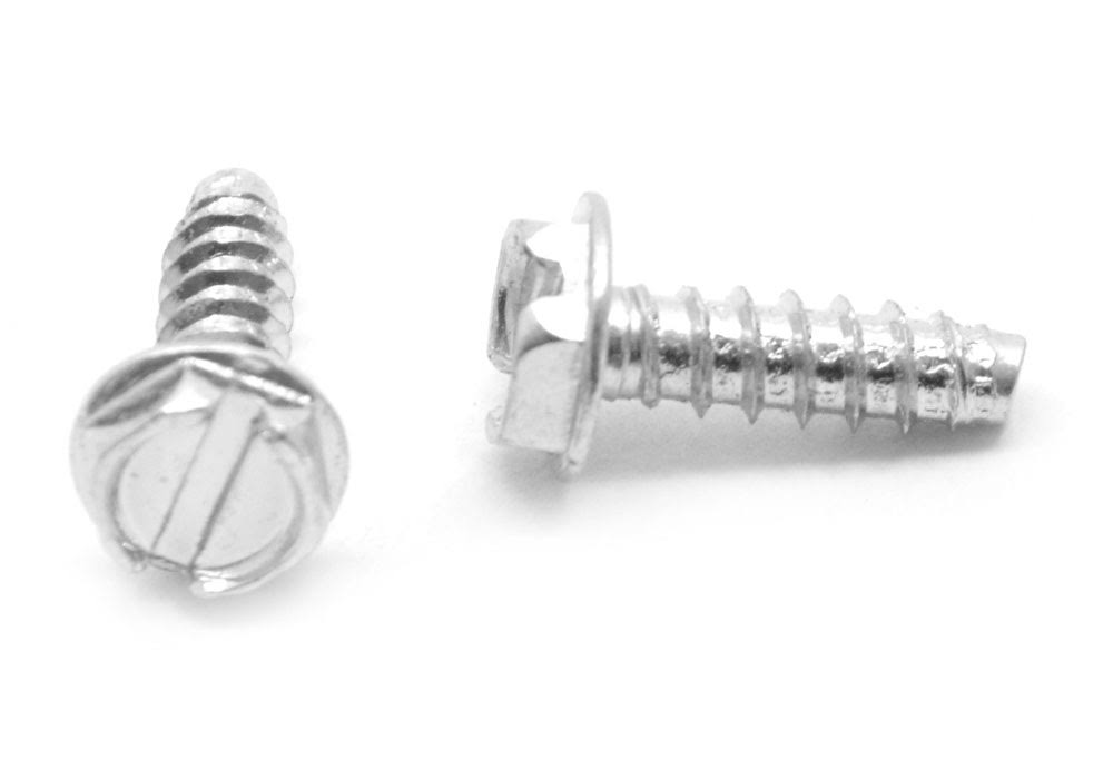 12-14 x 1/2 Sheet Metal Screw Slotted Hex Washer Head Type B Low Carbon Steel Zinc Plated D777