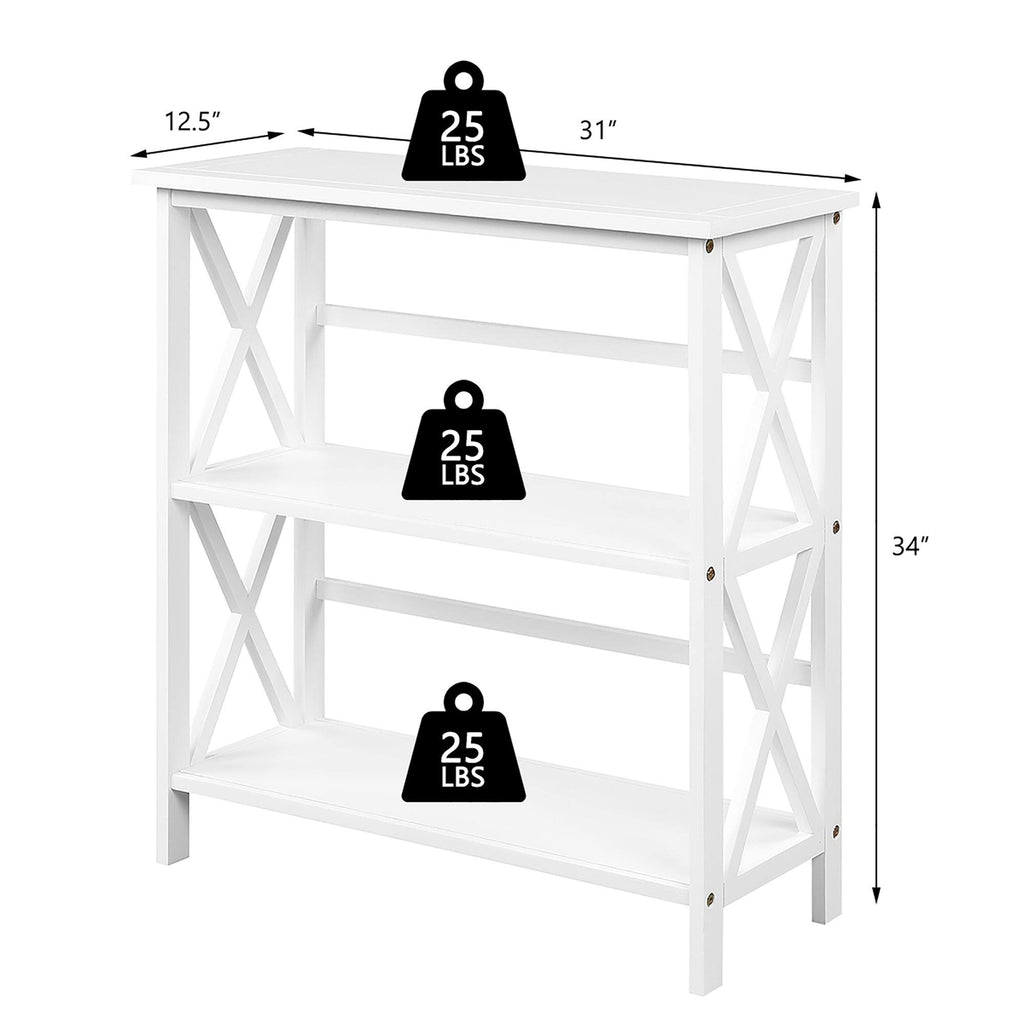 3-Tier Wooden Open Shelf Bookcase L742