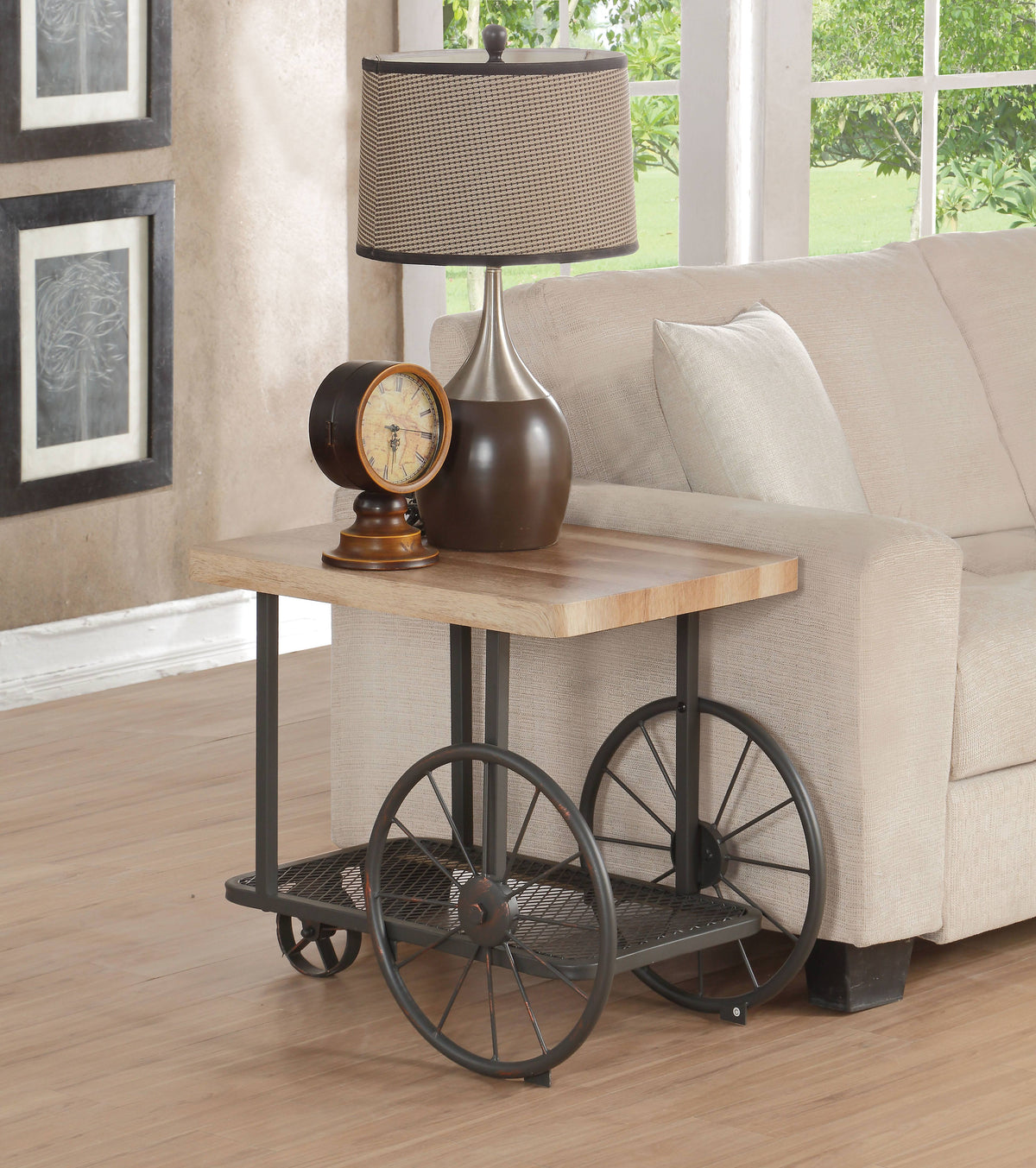 Oak & Antique Gray End Table M63888