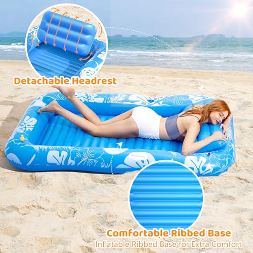 Inflatable Tanning Pool Lounger Float with Sprinkler P6337