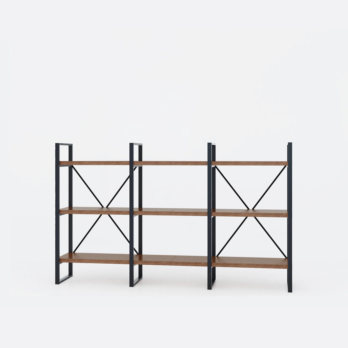Antique Walnut Wood and Metal Display Etagere Bookcase J848903