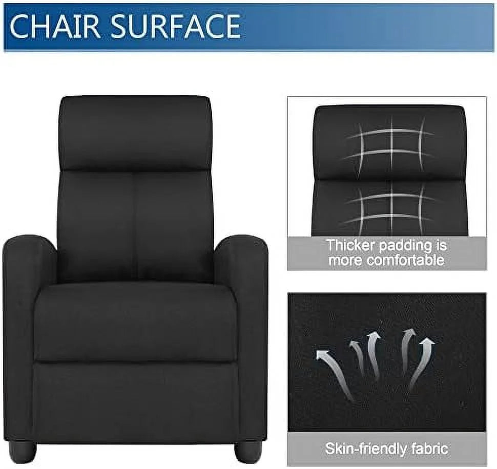 Small Fabric Adjustable Single Recliner Sofa P829317