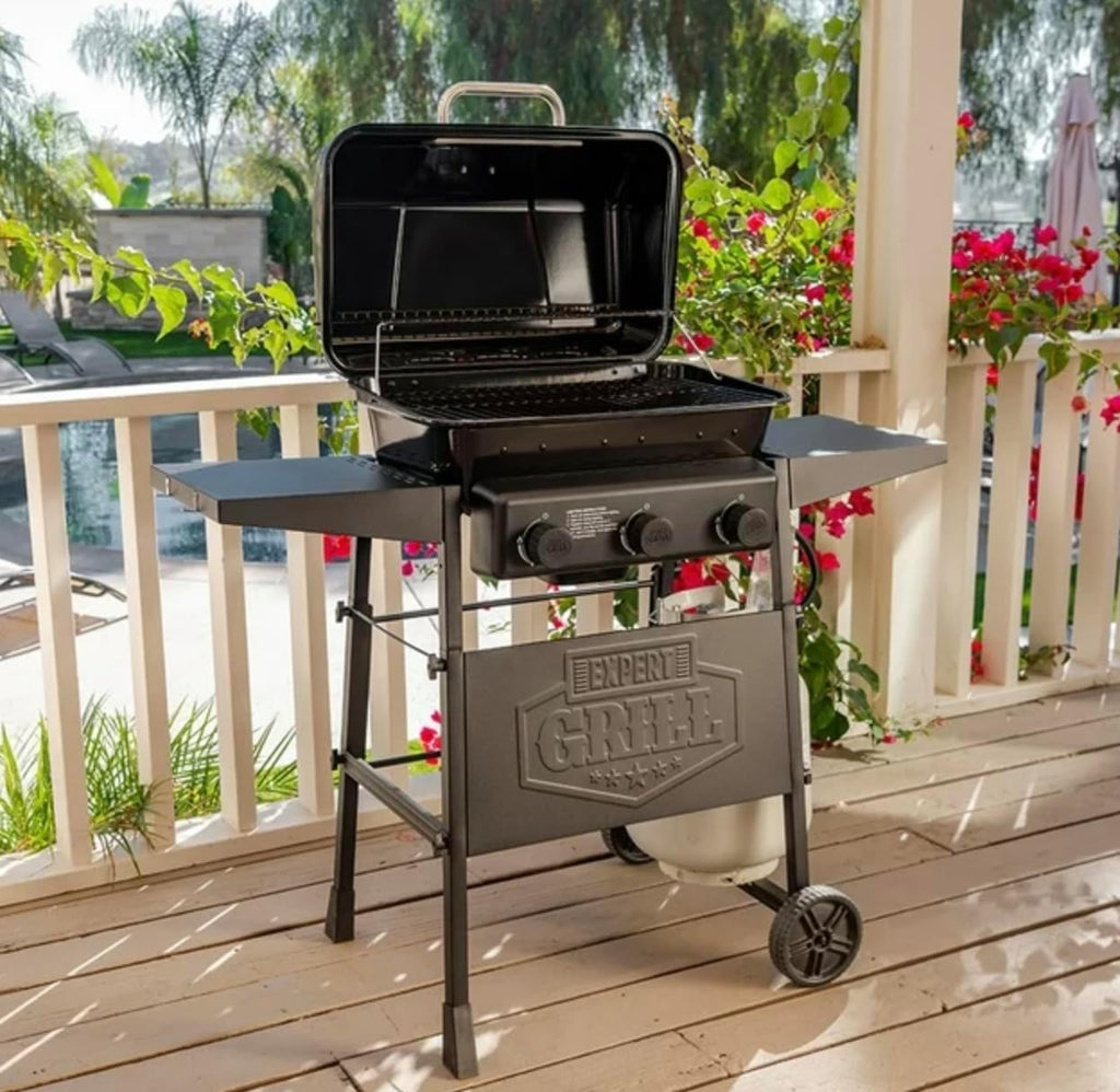 Black 3 Burner Propane Gas Grill Q673162