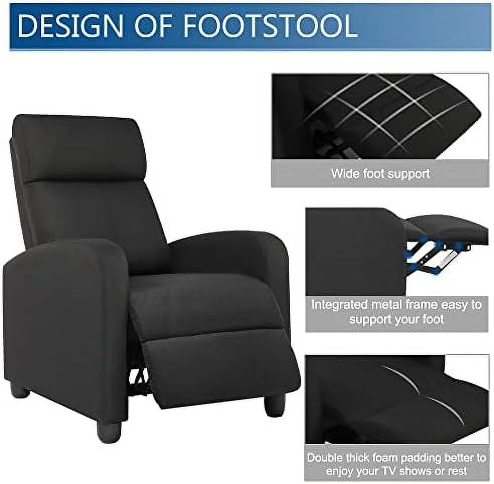 Small Fabric Adjustable Single Recliner Sofa P829317