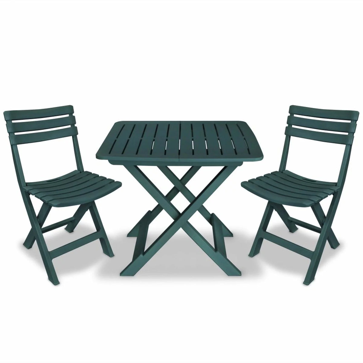 3 Piece Green Plastic Folding Bistro Set H713611