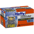 Heavy Duty Large Trash Bags, Black, Unscented, 39 Gallon, 28 Count Q60500