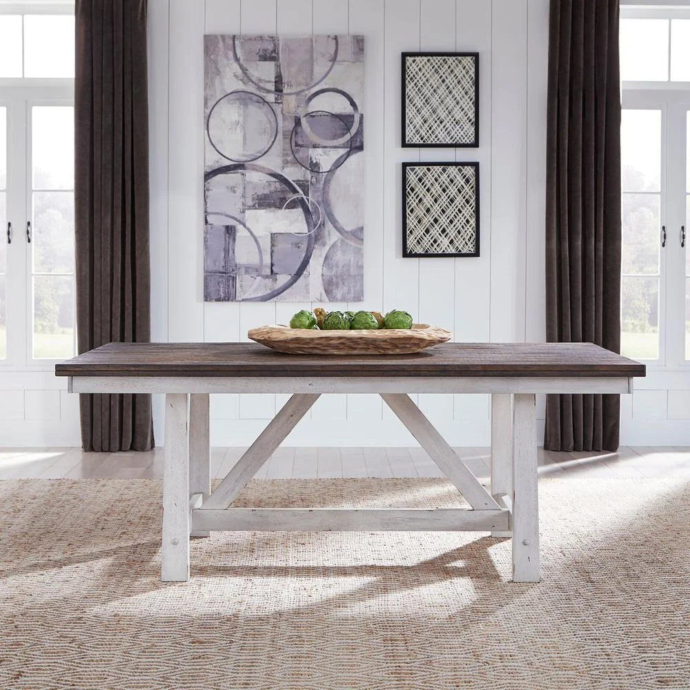 White Rubberwood Trestle Table Z8484