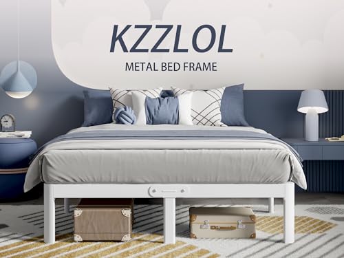 White Queen Size 12 Inch Metal Bed Frame S8157