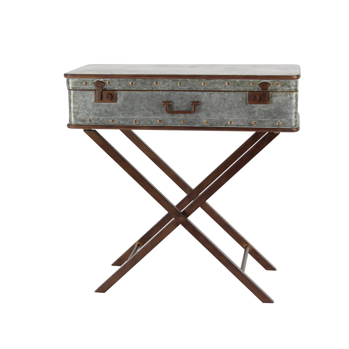 32" x 32" Gray Metal Accent Table V49649