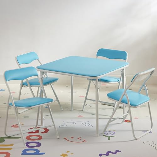 Kids Folding Activity Table and Chairs 5 Piece Set Black Y5819