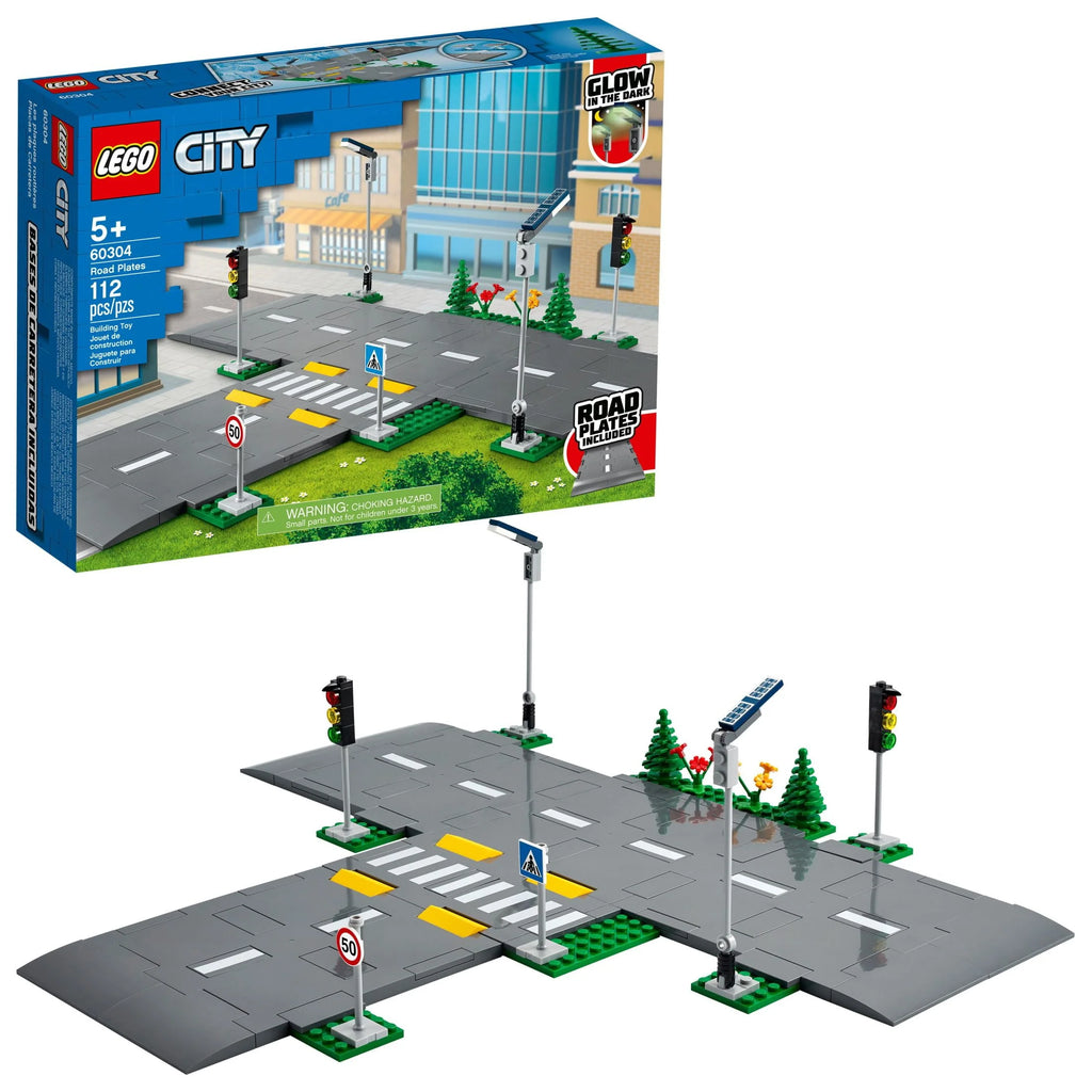 Road Plates Building Toy Set with Traffic Lights and Trees S938459