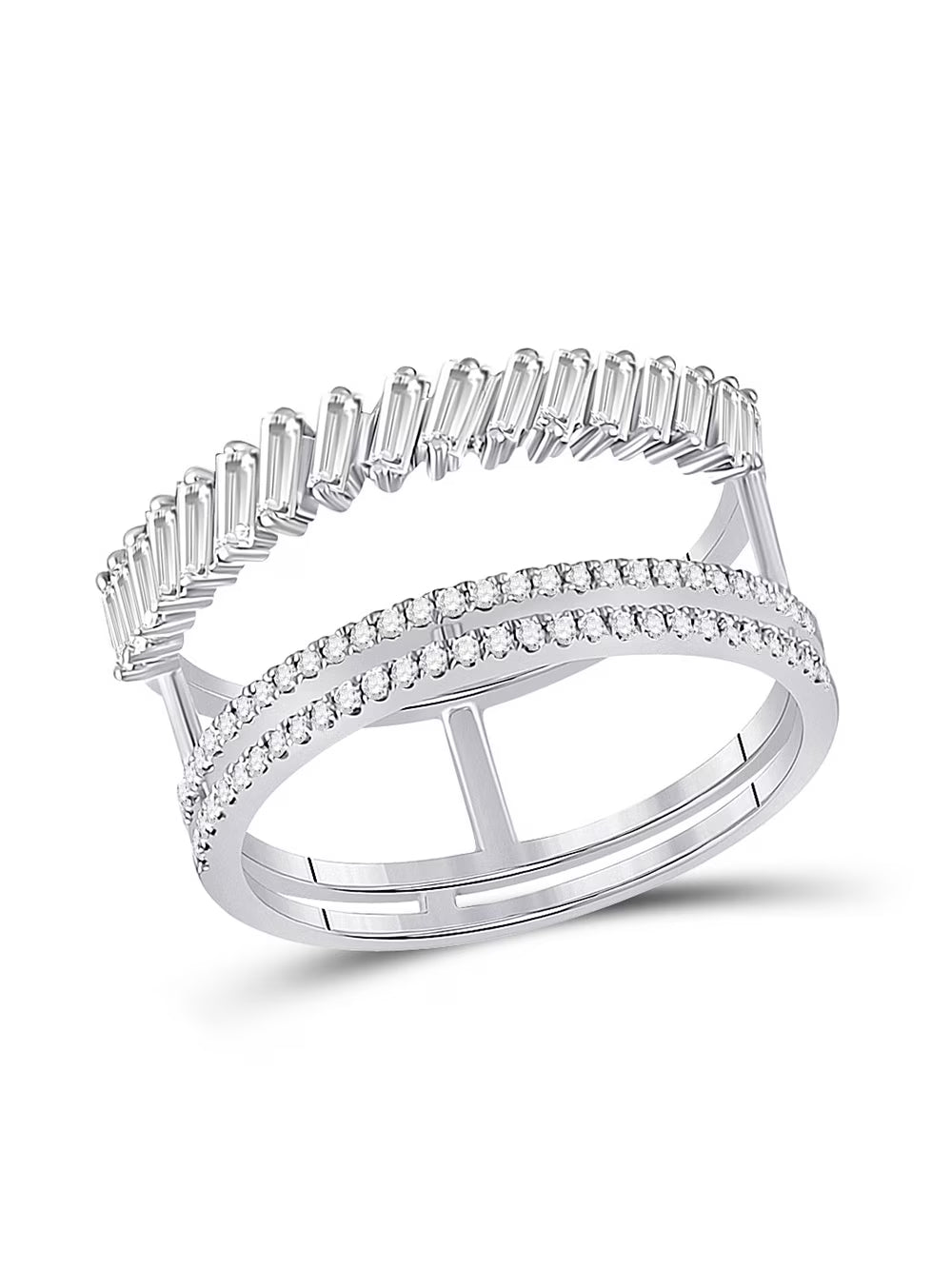 14kt White Gold Diamond Ring 5/8 Cttw S72374