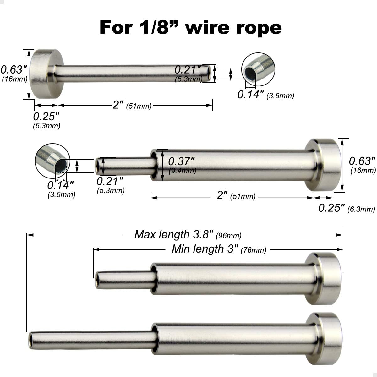 Stainless Steel Cable Railing Hardware Kit, 20 Pairs D39846