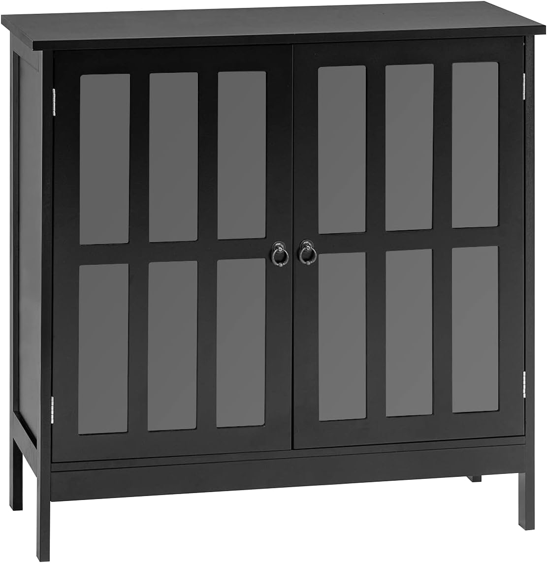 Black Wooden Storage Cabinet with Doors I814
