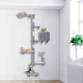 Wall Mounted Cat Climber Set with Scratching Post, Platforms, Dangling Balls, Condo D458886