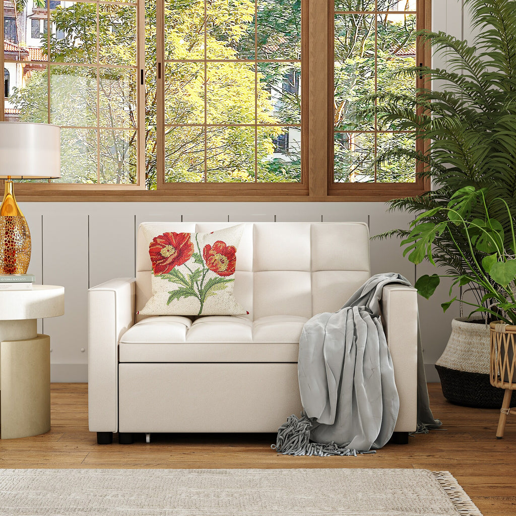 Adjustable Backrest Futon Sofa B675888