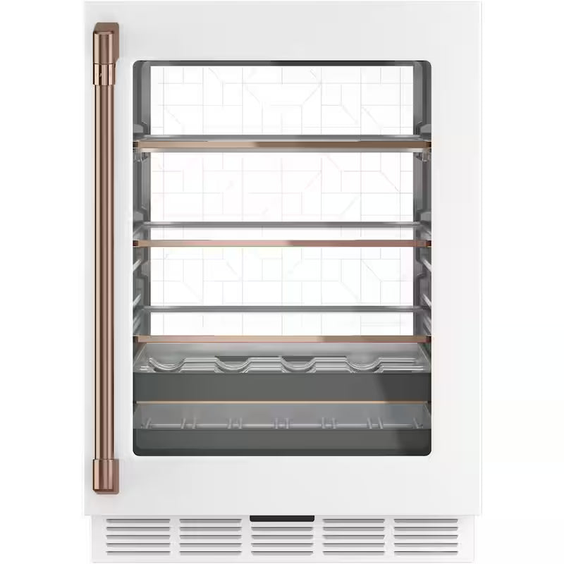 24 in. 14-Bottle Wine and 126-Can Beverage Cooler in Matte White U22125