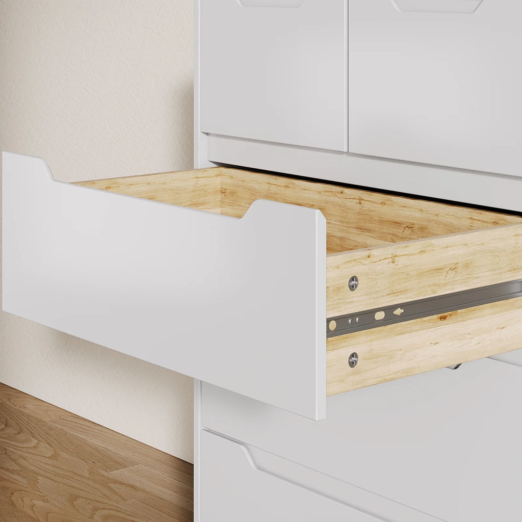 White 5 Drawer Wood Dresser J44669